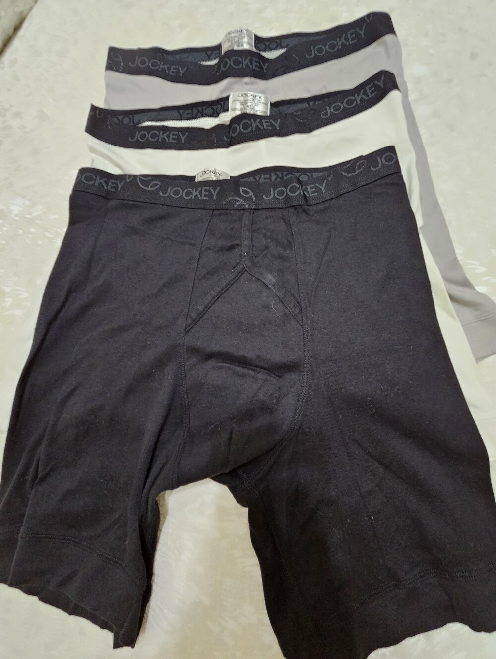 Jockey Men’s Boxer Briefs — Black and White Waistbands